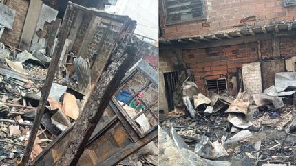 Así quedó la vivienda tras el incendio.