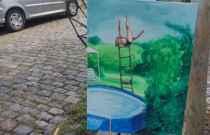 La obra ya fue exhibida en las calles de la zona.