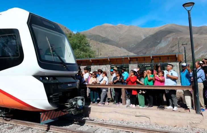 El tren que intentaron vandalizar los detenidos.