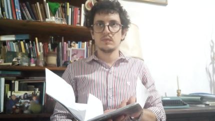 Pablo Rial y su creación.