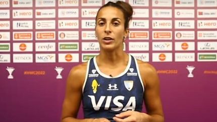 la felicidad de mili forcherio por el pase a cuartos de las leonas