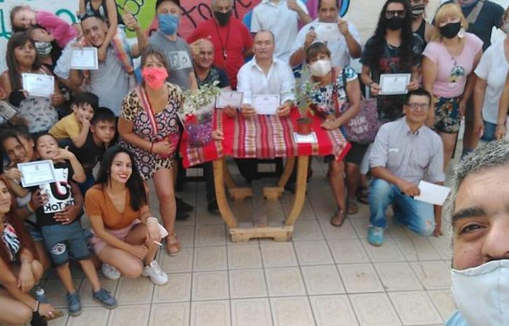 En la entrega de diplomas de fin de año.