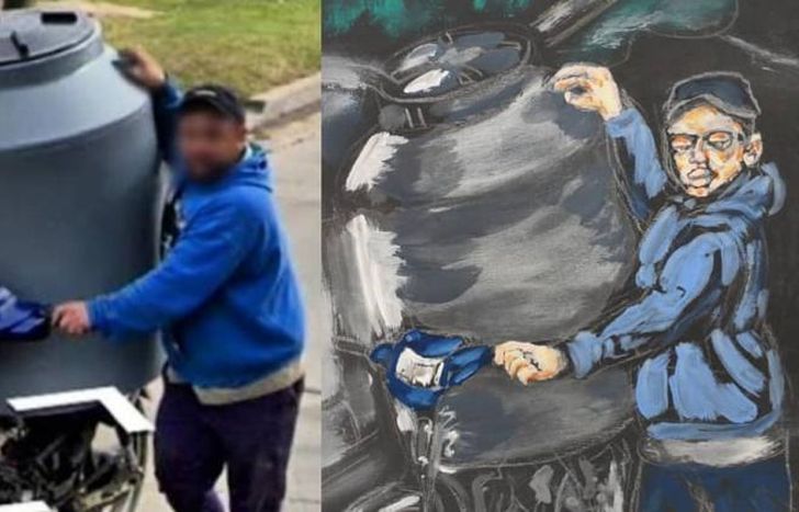 El artista toma capturas del Conurbano y lo transforma en arte.