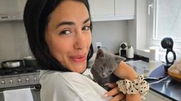 Lali Espósito y su gato Esteban.