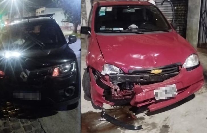 Así quedaron los autos tras el choque.