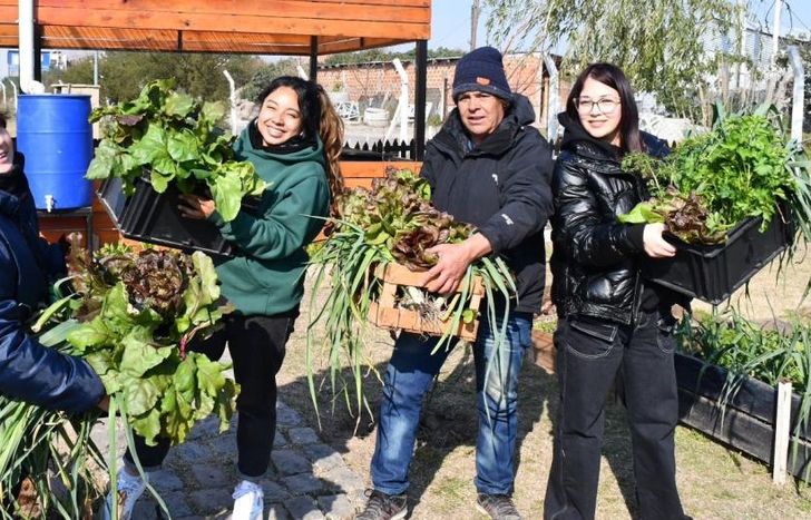 Hicieron cosechas solidarias en los parques Maradona (Fiorito) y Llavallol.
