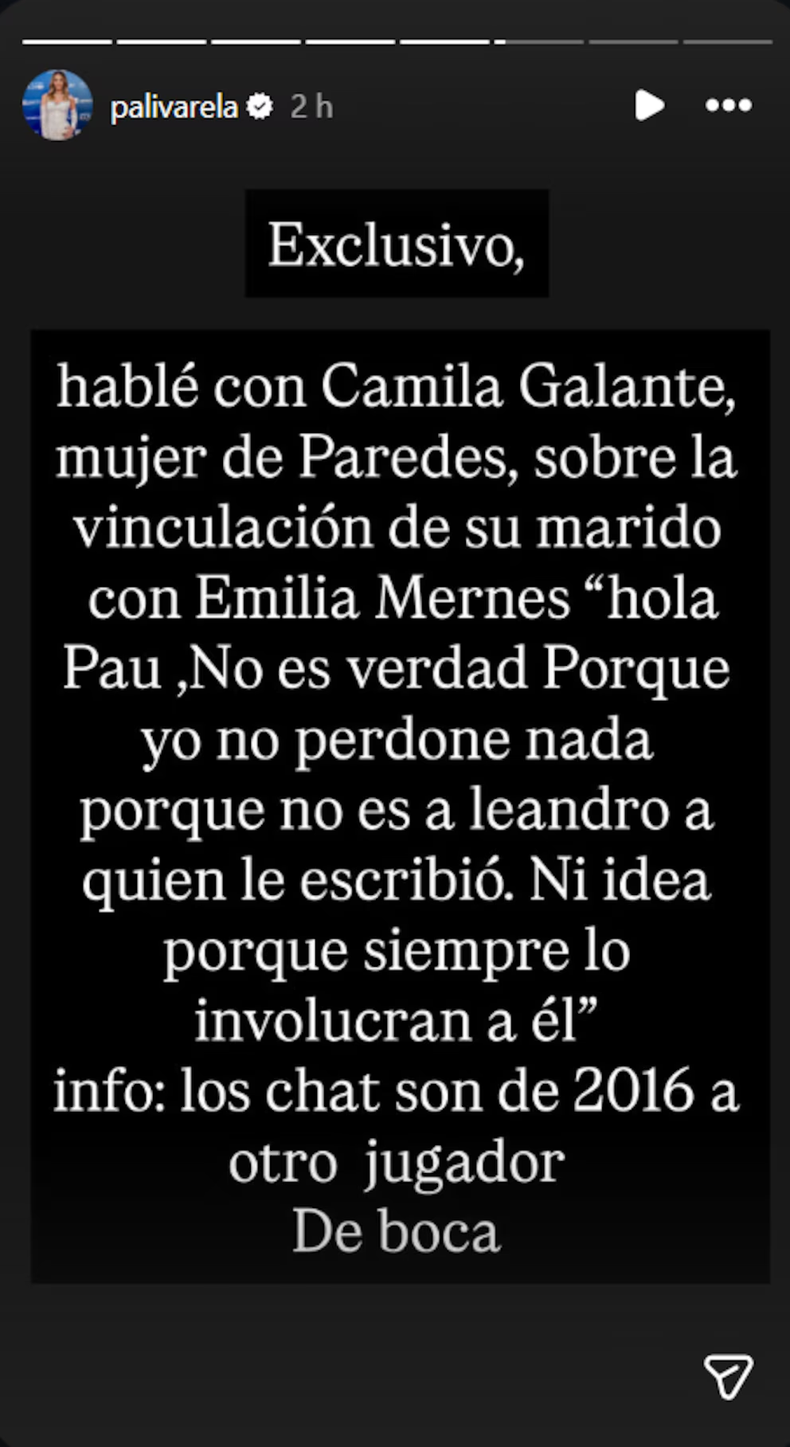 El descargo de Camila Galante. 