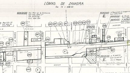 Un mapa de la estación de Lomas con los diferentes sectores vendidos.