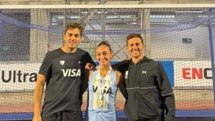 Martins, Di Santo y Vila, de Lomas Athletic, campeones en Chile.