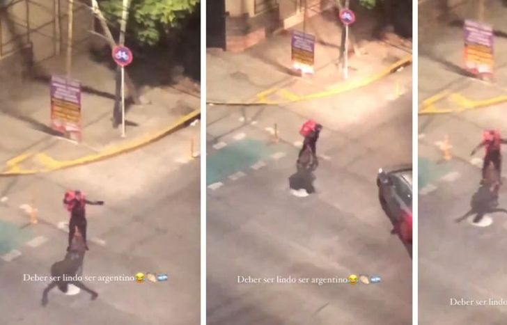 Un repartidor se hizo viral en Banfield por su alocado festejo por la obtención de la Copa América.