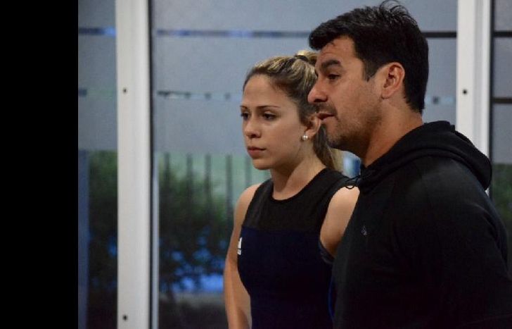 Florencia y Barros, su DT, durante una jornada en el Parque de Lomas.