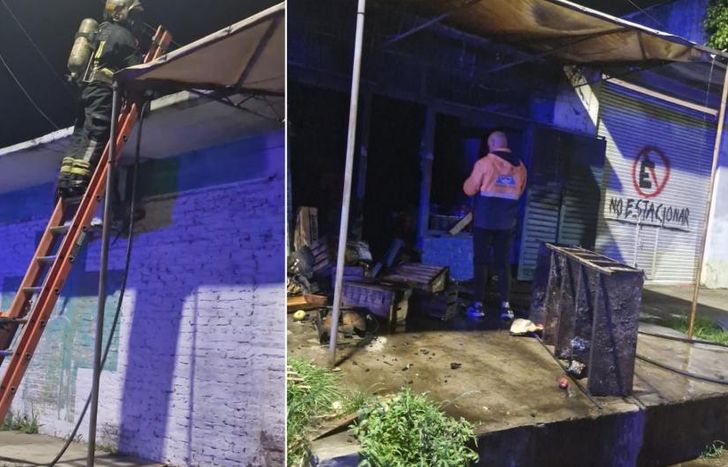 Bomberos y personal de Defensa Civil trabajaron en el lugar.