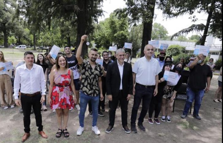 Durante el acto, en el Parque de Lomas.