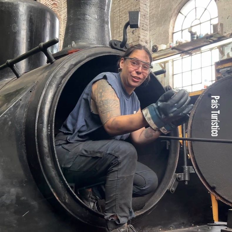 Gabriela Conti, una de las personas que puso en valor la locomotora.&nbsp;