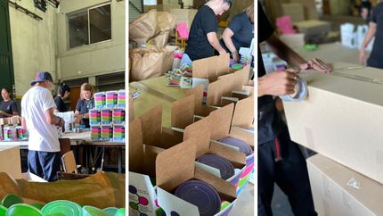 El trabajo en conjunto se desarrolló en Llavallol. Hicieron trabajos de empaquetado y embalajes.&nbsp;