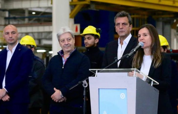 Massa y Raverta, de Anses, en el anuncio.