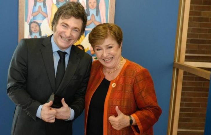 Javier Milei y Kristalina Georgieva.