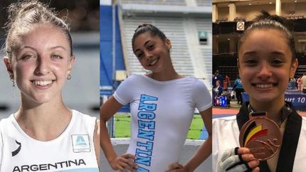 Helen, Zoe y Giulia, las lomenses en los Suramericanos de Rosario 2022.
