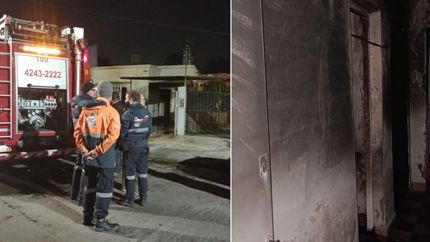 Una familia de Parque Barón tuvo que ser rescatada de un incendio.