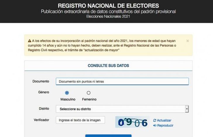 Ya está disponible el padrón electoral.