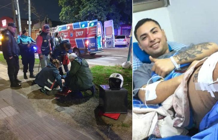 La víctima sufrió una grave lesión en la pierna derecha.