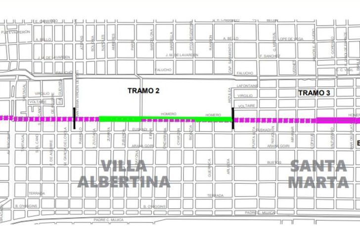 El proyecto comprende decenas de cuadras de Homero.