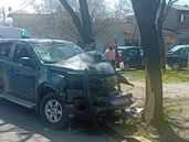 Así quedó la camioneta tras el choque en Temperley.