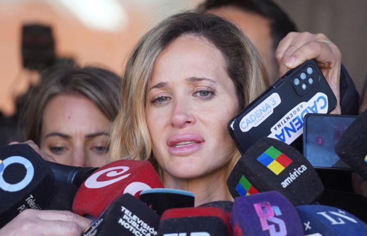 Julieta Prandi, al salir de Tibunales.