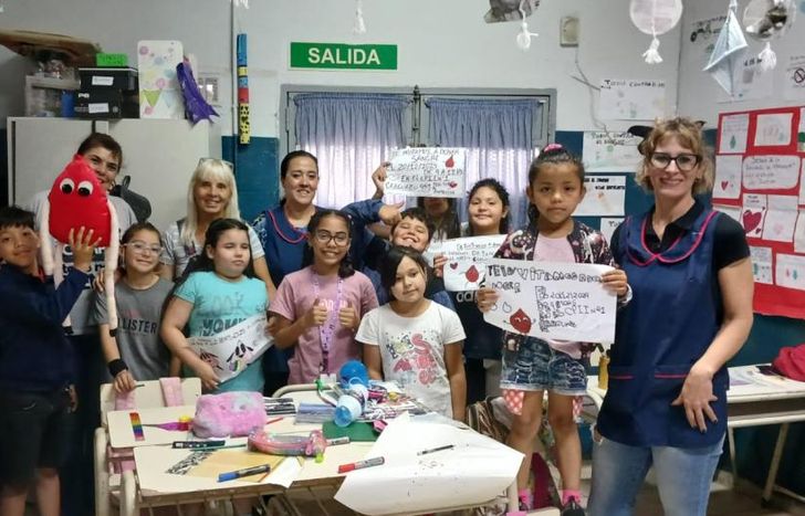 En plena preparación para recibir a los donantes.