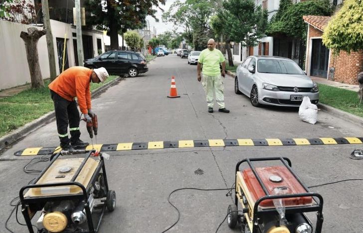 Trabajos en calles de Turdera.
