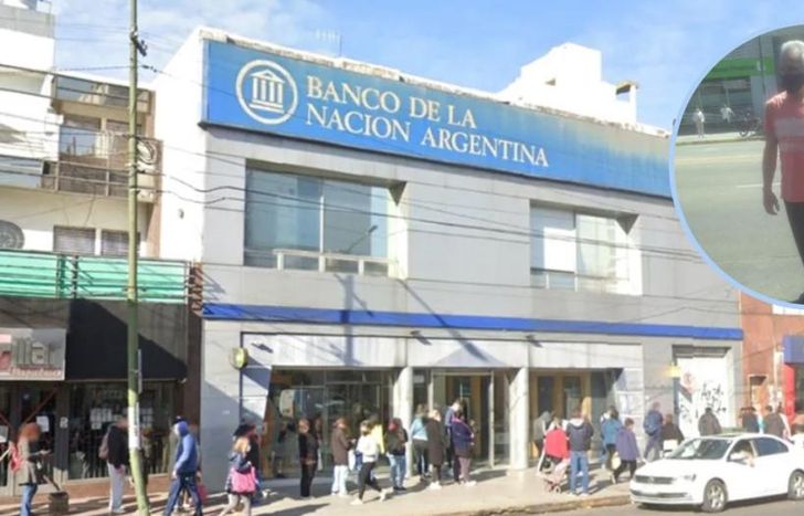 El hecho ocurrió en la puerta del Banco Nación de Banfield, en Alsina 638.