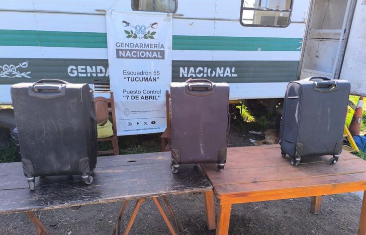 Las tres valijas con cocaína en su interior.