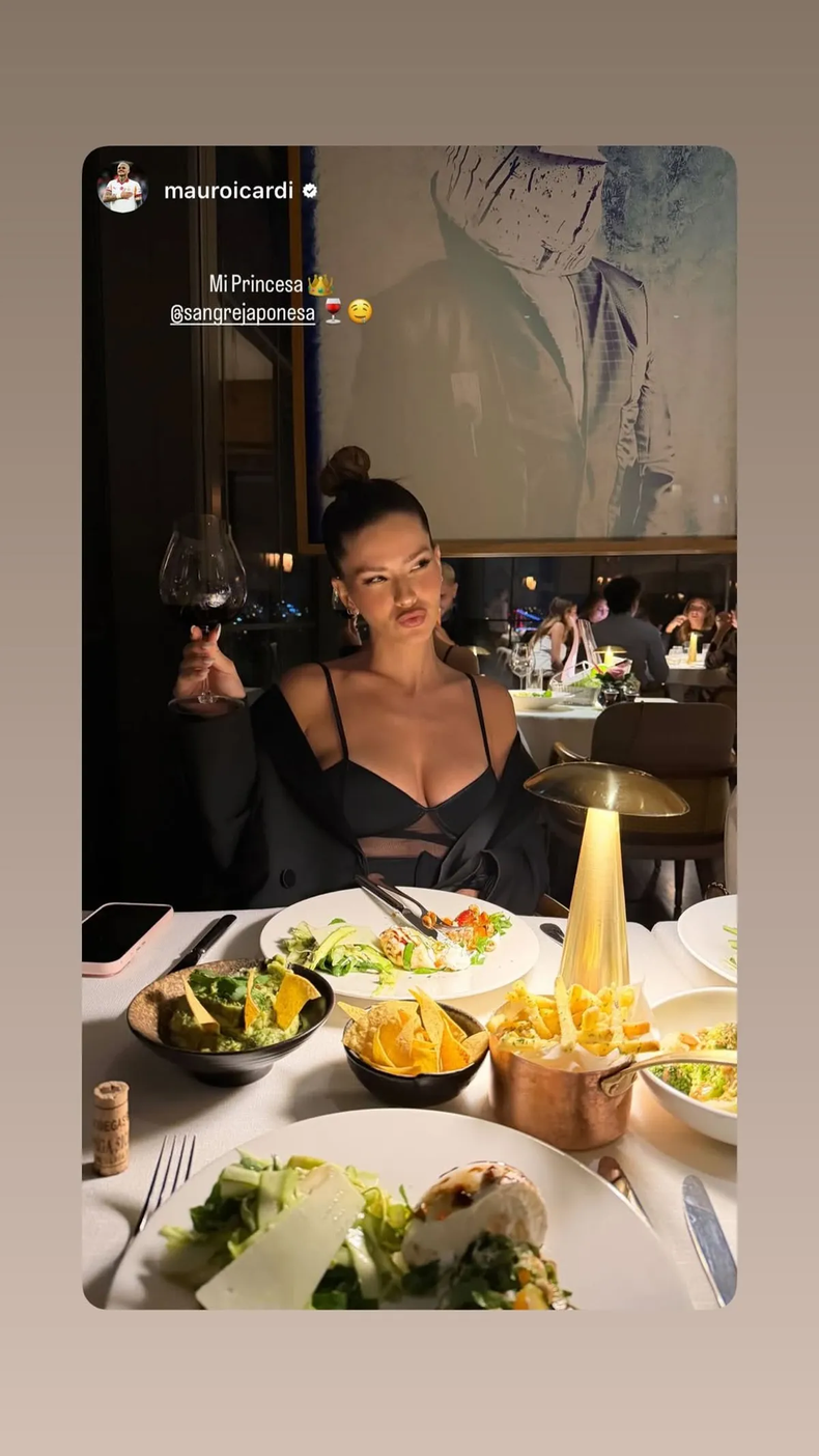 La China Suárez y Mauro Icardi, en plena cena romántica. 