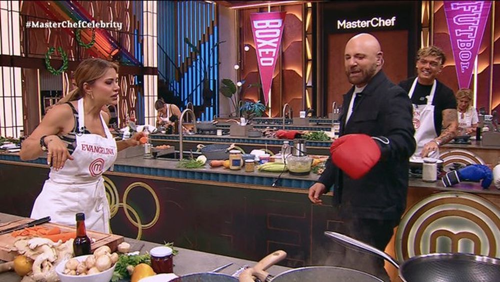 Ian Lucas y Evangelina Anderson en MasterChef Celebrity.&nbsp;