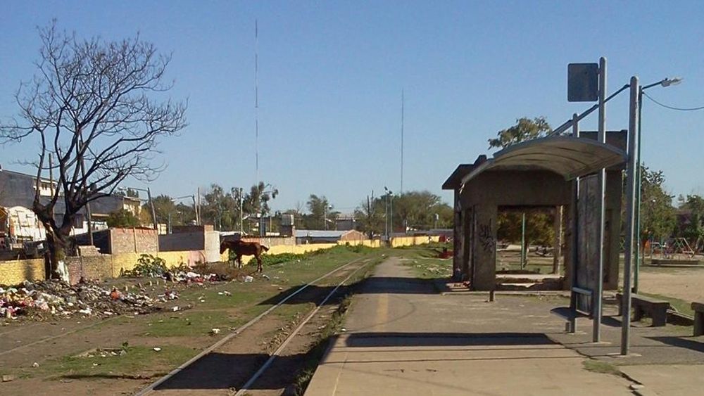 La estación de Budge, ya desaparecida, en sus últimos tiempos.