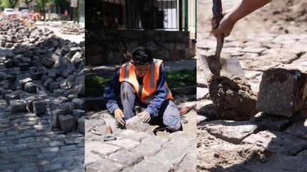 paso a paso: asi restauran las calles adoquinadas en lomas de zamora