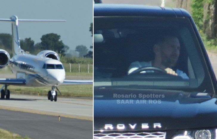 Lionel Messi llegó en un vuelo privado desde Estados Unidos para pasar las Fiestas en Rosario.