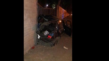 fiorito: violento choque contra un paredon