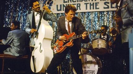 Icónica escena de Volver al futuro.