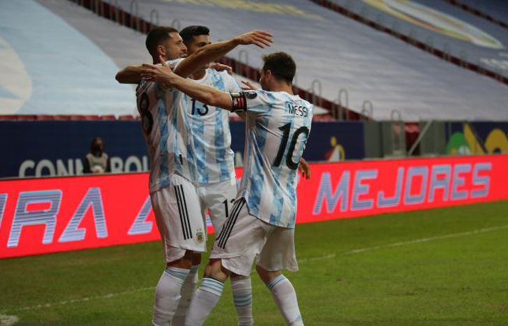 La Selección celebra el gol del triunfo.