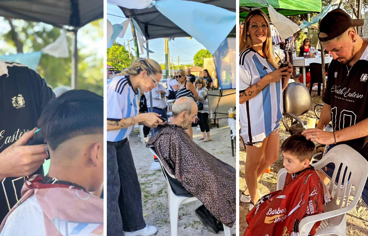 Van a estar en Temperley cortando el pelo a los chicos y a jubilados.&nbsp;