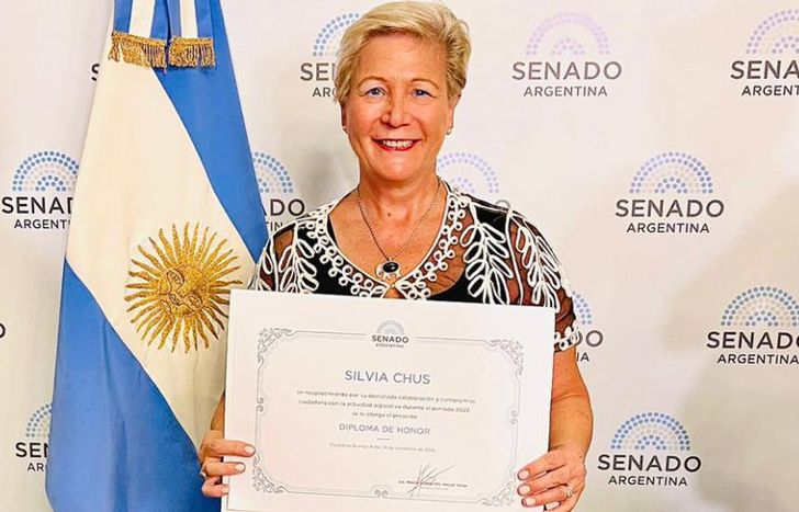 Silvia fue distinguida y aseguró sentirse muy orgullosa por el reconocimiento.