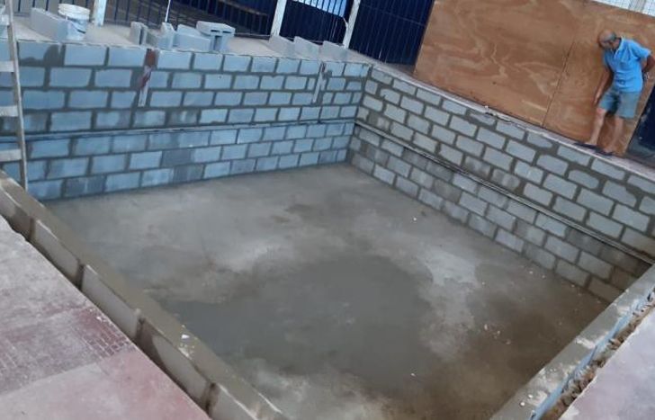 La nueva fosa de caída y salto del Club Ituzaingo.