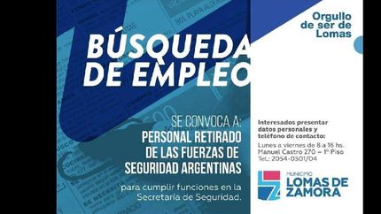 Una nueva búsqueda laboral en el Municipio de Lomas