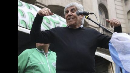 Moyano encabezó el acto de Camioneros.