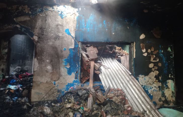 La vivienda quedó destruida.