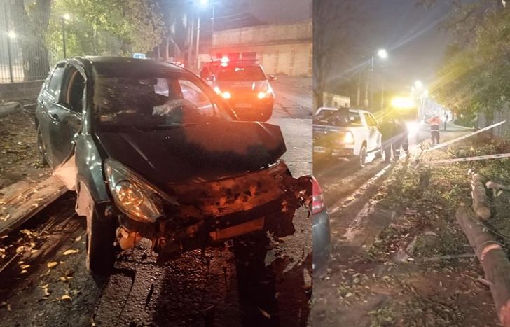Así quedó el auto tras el impacto.