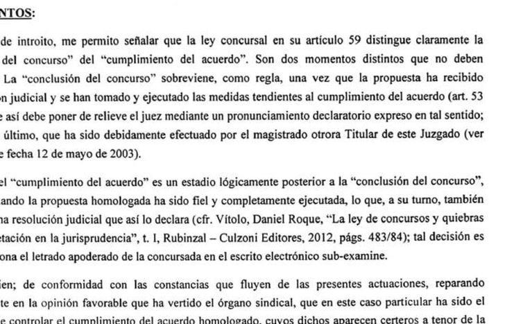 Los Andes puso fin al Concurso Preventivo.