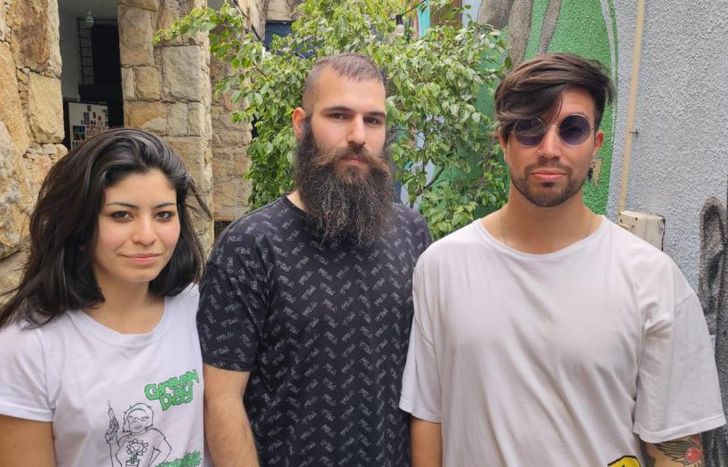 Manu, junto a Rocío y Guido.