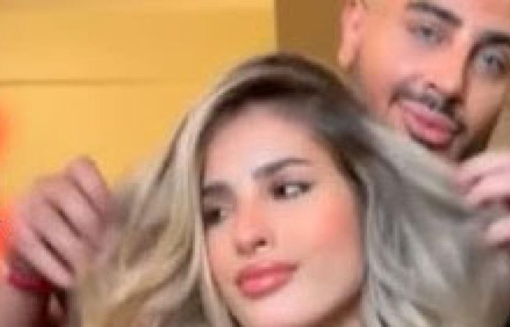 Julieta Poggio y su peluquero.